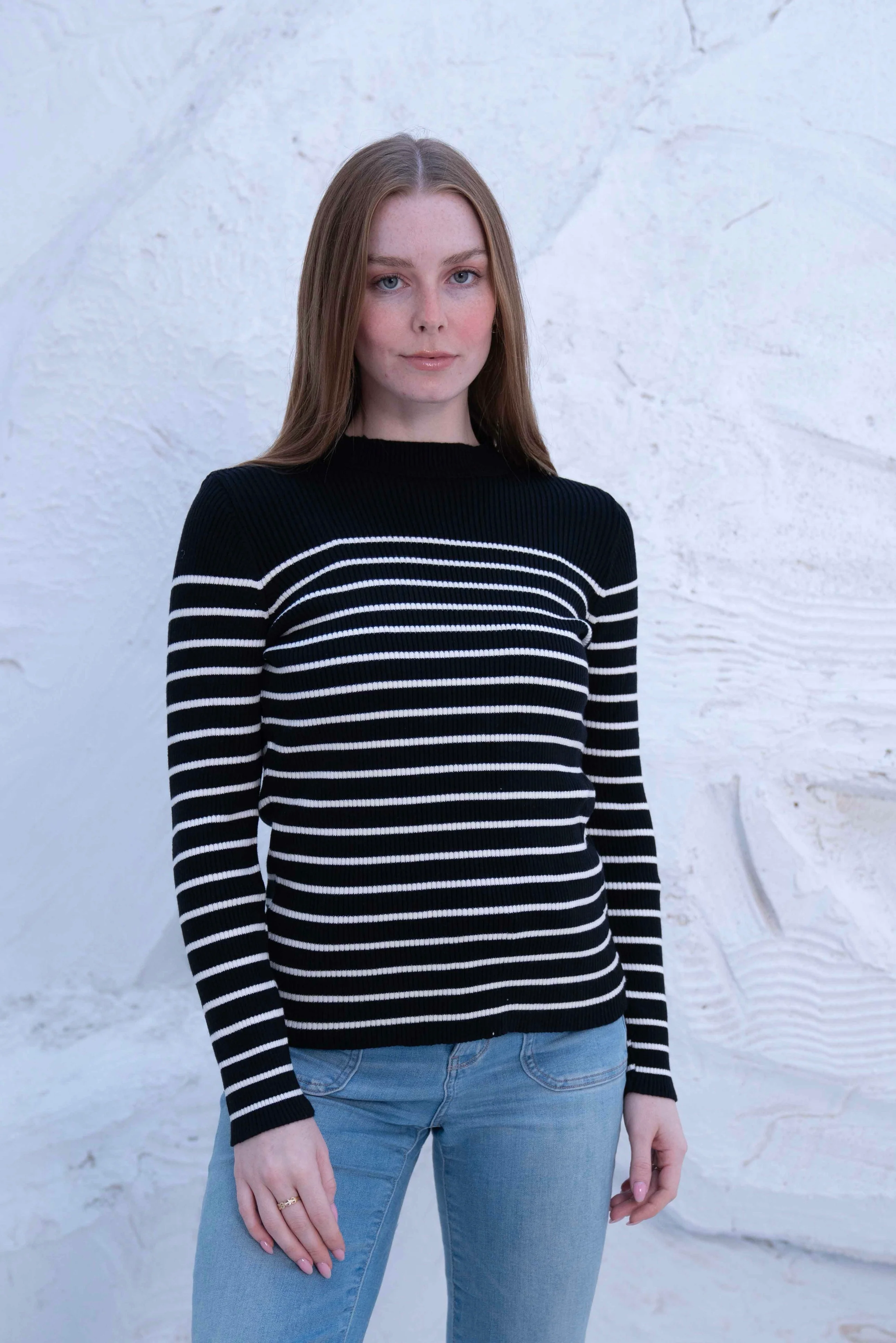 Striped Wool Knit Long Sleeve Top - Image 9